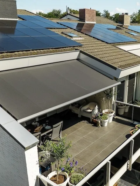 Zonwering - balkon - Knikarmscherm - Antraciet